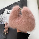 the FUR BALL - Plush Shoulder Bag, Women Soft Fluffy Crossbody Bag, Faux Fur Luxury Handbag, Winter Women's Bag, Clutch Purse for Women