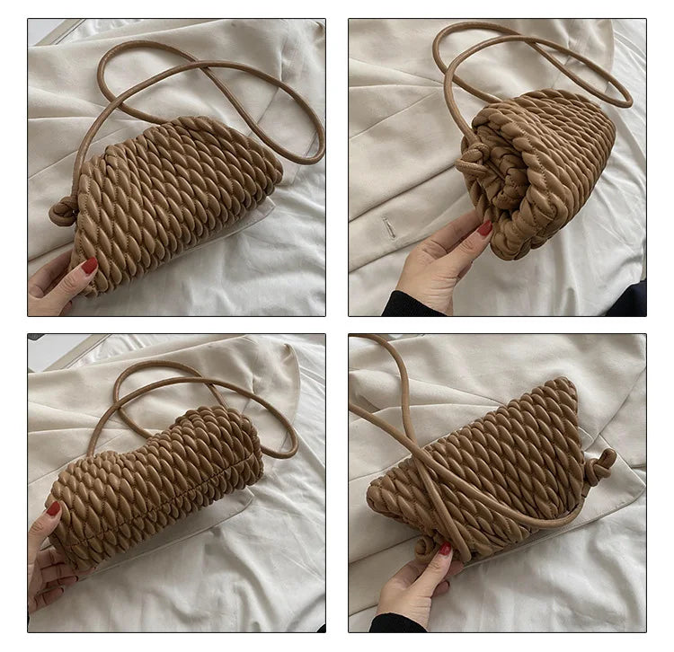 the BASKETWAVE - Luxury Brand Shoulder Bag for Women, Fashion Embroidered Thread Messenger Bag, Cute Purse Crossbody Bag, Designer Clutch Hobos
