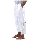 the REEF - Women's Spring/Summer Fashion Casual Linen Printed Trousers with Pockets