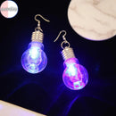 the EDISON - 1pair Creative Colorful Luminous Light Bulb Pendant Earrings
