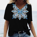 the EMBLEM - Women's 3D Fashion Gradient Oversized Short Sleeve V-Neck T-Shirts