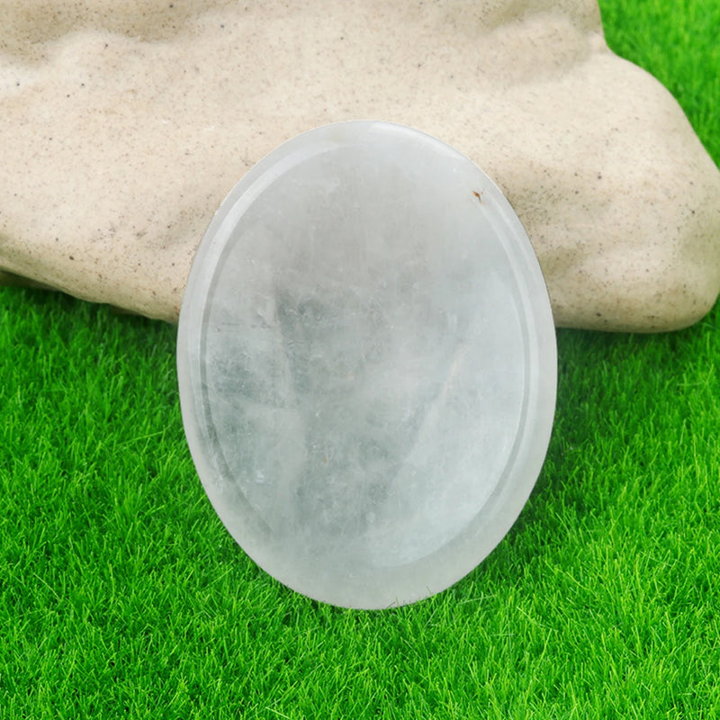 35x45mm Thumb Worry Stones Oval Massage Quartz Healing Crystal Chakra Energy Therapy Meditation Spiritual Natural Gemstone Decor