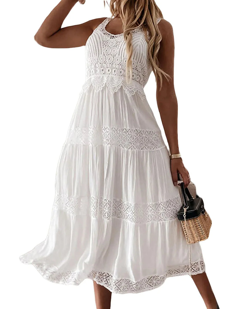 Trendy Casual Summer White Dress for Women Cover-ups Outfits New Boho Hippie Chic Long Maxi Dresses Elegant Party Beachwear