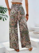 the BOHEMIAN - Women's Summer Retro Style Fashion Versatile Printed Elastic Waist Wide Leg Pants
