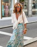 the SUNDAY STROLL - Boho Fashion Long Floral Summer/Autumn Loose Casual Elastic Waist Big Hem Long Skirts
