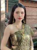 the GONG BELLS - Retro Geometric Round Bead Bells Tassel Long Dangling Earrings Women Indian Jhumka Jewelry