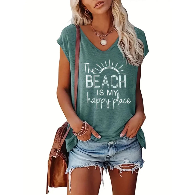 New Women's Sleeveless Vest Summer Tank Tops Fashion Letter Printed Top Spring And Summer Sleeveless T-Shirt Beach Women Clothes