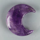 the MOON STONE - Crystal Mini Moon Ornament, Natural Stone Rose Quartz Hand Carved Chakra Feng Shui Healing Meditation Figurine, Home Decoration