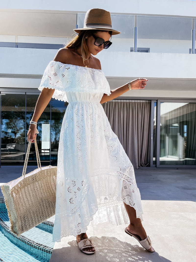 Trendy Casual Summer White Dress for Women Cover-ups Outfits New Boho Hippie Chic Long Maxi Dresses Elegant Party Beachwear