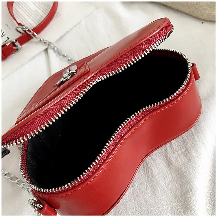 the GOTHIC HEART - Gothic Heart Blade Zipper Chain Crossbody Bags for Women/Girl, Casual Shoulder Purses Handbags
