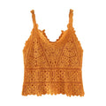 V-neck Vest Tops Women Summer Sleeveless Crochet Knitting Tops Hollow Lace Knitted Sling Tops Streetwear ropa de mujer