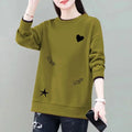 Commuter Women's Clothing Pullover Letter Printing Lantern Long Sleeve Hoodies Casual Loose Spring Autumn Round Neck Tops