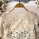 the BOHEMIAN LACE - Knitted Tassel Crochet Hollow Out Smock Sleeve Shirts for Women