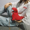 the DINO-MYTE - Trend Fashion 3D Dinosaur Design Rivets PU Leather Chain Purse, Shoulder Bag Tote, Crossbody Mini Messenger Bag