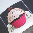 the CUPCAKE - Fashion Cakes Diamond Party Casual Purse, Ladies Chain Shoulder Bag, Handbag Crossbody Mini Messenger Bag
