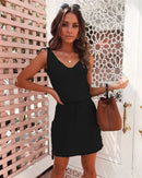 the LUNCH DATE - Summer Fashionable and Casual V-Neck Strappy Dress for Women