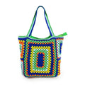 the CANCUN BOHO - Bohemian Crochet Women Shoulder Bags, Knitting Large Capacity Tote Bag, Casual Lady Handbags, Big Shopper Purses/Summer Beach Bags