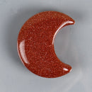 the MOON STONE - Crystal Mini Moon Ornament, Natural Stone Rose Quartz Hand Carved Chakra Feng Shui Healing Meditation Figurine, Home Decoration