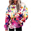 Floral 3d Print Graphic Hoodie Women Fashion Hoodies Sweatshirt Women Sweats Oversized Coat Heart Sweatshirt Pocket Pullovers