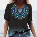 the EMBLEM - Women's 3D Fashion Gradient Oversized Short Sleeve V-Neck T-Shirts