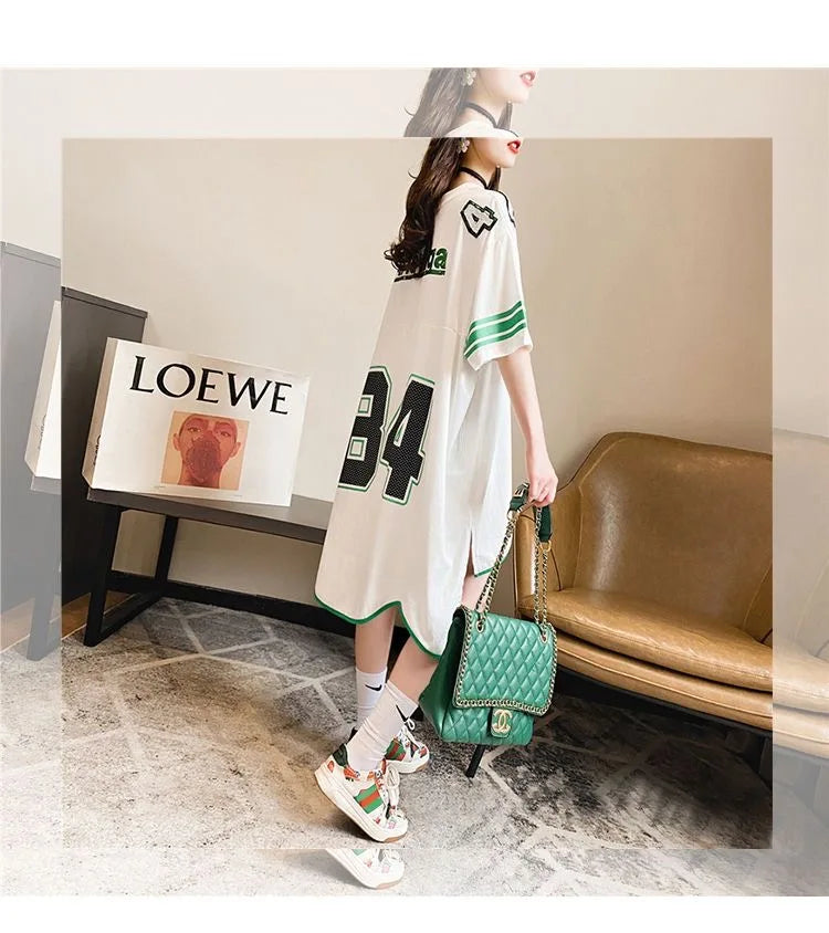 Womens T Shirt Irregular Short Sleeve T-shirt Summer Korean Trend Loose Mid-length Top Fashion Oversized Thin Half Sleeve Tshirt