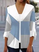 the VINTAGE BOHO - Women's Spring/Autumn Vintage Floral Print Knitted Cardigan Fashion Elegant V-Neck 3/4 Sleeve Tunic Sweater Coats