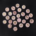 the RUNES - 25pcs Natural Crystal Runes Signs Round Stone Runic Alphabets Letters Sacred Symbol Healing Gem Energy Amulet Reiki Chakra Set