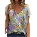 the PAINTED EASEL - Oversized Fashion Short Sleeve 3D Flower Print Loose Casual Female Clothing T-Shirts