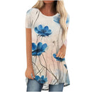 the MEADOW - Floral 3D Print Casual Short Sleeve Oversized Tunic T-Shirts for Women