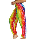 the TIE-DYE BOHO - Women's Hippie Bohemian Palazzo Scrunched Bottom Tie Dye Yoga Harem Pants