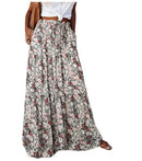the PATCHWORK BOHO - Long Skirt Retro Loose Casual High Waist Skirt Bohemian Style Patchwork Pleated Pocket Skirt