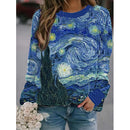 the POST-IMPRESSIONIST - Women's Van Gogh Oil Painting Starry Sky Night 3D Print Hoodies/Pullovers Sweatshirts