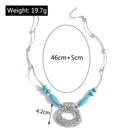 the AQUA MARINE - Bohemian Turquoise Natural Stone Pendants Necklace for Women
