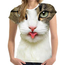 the CAT CRAZY LADY - Summer 3D Printing Cute Cat Fashion Short Sleeve Oversized T-Shirts for Women