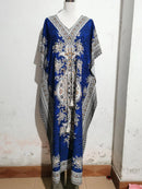 the BOHO SMOCK - Bohemian V-Neck Short Sleeve Beach Smock Summer Loose Casual Sunscreen Print Boho Long Dresses For Women