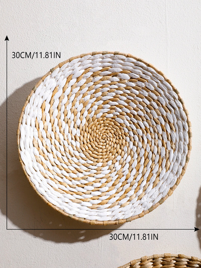 the WICKER WALL - Seagrass Wall Hanging Decor Wall Basket, Boho Home Decoration Handmade Natural Wall Art for Kitchen Bedroom Living Room Ornament