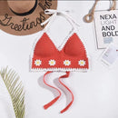 the CROP TOP - Swimwear Fashion Bohemian Beach Wear Outfit with Chest Pads Summer Sling Sexy Crochet Tops