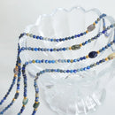 the ROYAL BEADS - Boho Natural Stone Beads Handmade Chain Collar Faceted Blue/Grey Beaded Stainless Steel Necklace Jewelry for Women Fashion Jewelry