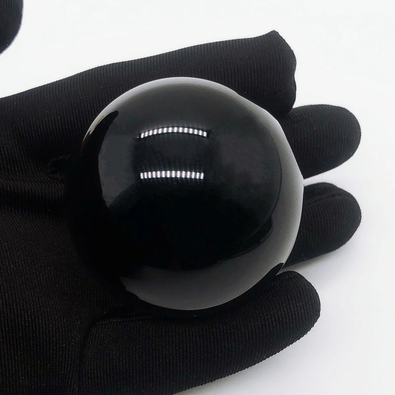 the OBSIDIAN SPHERE - Natural Black Obsidian Sphere Crystal Quartz Magic Ball Rock Stone Reiki Healing Home Decoration Gift Without Base