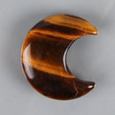 the MOON STONE - Crystal Mini Moon Ornament, Natural Stone Rose Quartz Hand Carved Chakra Feng Shui Healing Meditation Figurine, Home Decoration