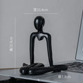 the STICK PEOPLE - 1pc Plastic Thinker Statues Abstract Mini Characters Figurines, Home Office Study Room Bookshelf Decor Accessories