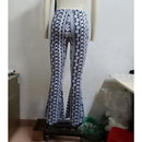 the VINTAGE BOHO - Women Tight-Fitting Hip Flare Pants Retro Print Big Bell-Bottom Boho Printed Flare Pants
