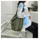 the MESSENGER - Canvas Totes Bags, Women Casual Handbags, Solid Color Shoulder Bag, Simple Messenger Bag Purses