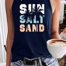 the SURF & TURF TANK - Summer Casual Breathable Tank Top Round Neck Printed Letter Pattern Oversized Women's Loose Top