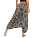the HAREM BOHO - Bohemian Harem Pants Elastic Waist Wide Leg Long Pant Vintage Printed Trousers