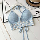 the CROP TOP - Swimwear Fashion Bohemian Beach Wear Outfit with Chest Pads Summer Sling Sexy Crochet Tops
