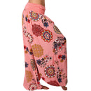 the ALI BABA - Women's Casual Fashion Floral Print Long Wide Leg Elastic Waist Bohemian Harem Pants