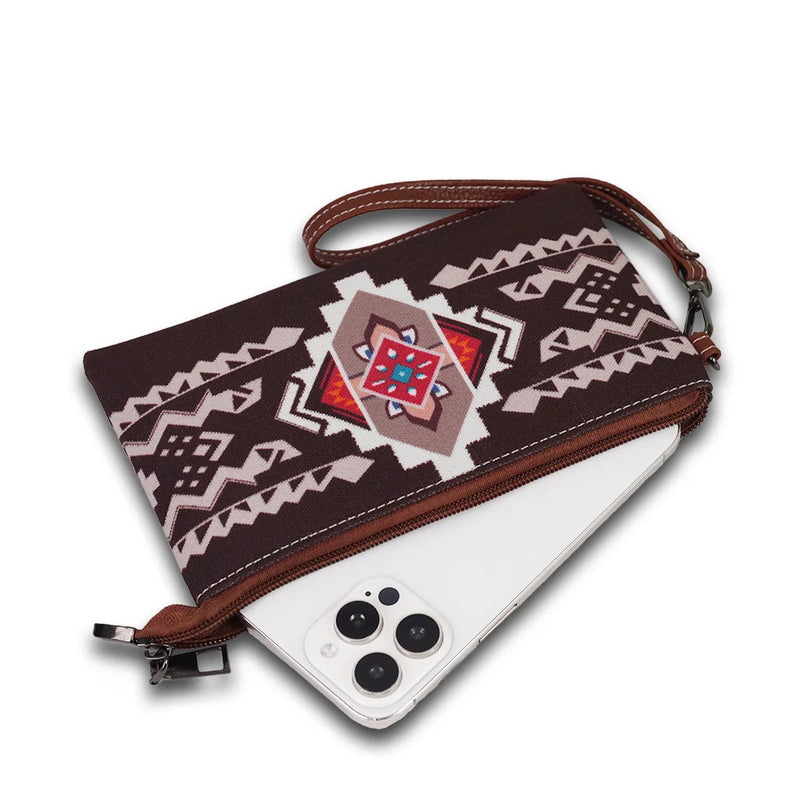 the NAVAJO - Ethnic Print Hand-Held Crossbody Bag Set with Tassel Decoration and Small Coin Purse