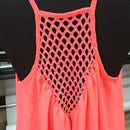 the NEON BOHO - Summer Beach Loose Casual Sleeveless Spaghetti Strap Hollow Out Mini Dress