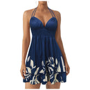 the SUMMER BOHO - Trendy Solid Boho Ruffles V-Neck Sleeveless Halter Backless Beach Summer Sundress